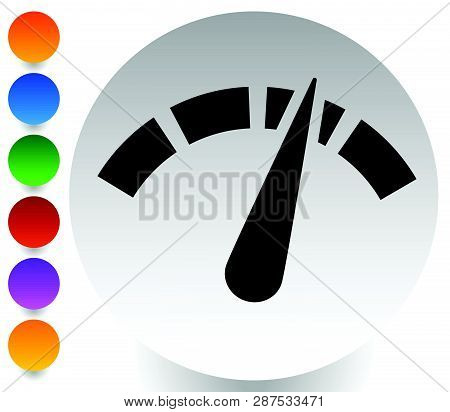 Icon With Gauge, Meter For Calibration, Indication, Level Themes