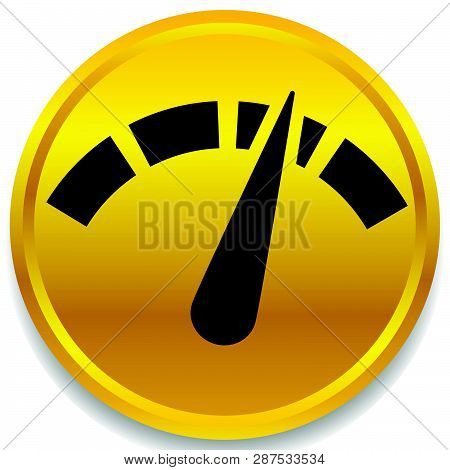Icon With Gauge, Meter For Calibration, Indication, Level Themes