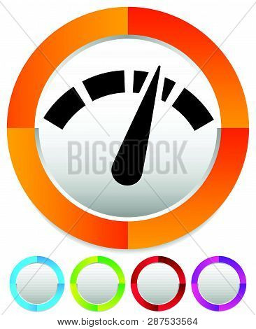 Icon With Gauge, Meter For Calibration, Indication, Level Themes