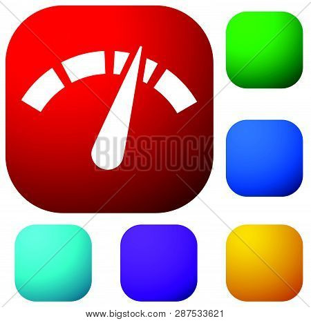 Icon With Gauge, Meter For Calibration, Indication, Level Themes