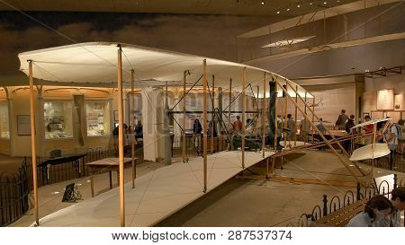 Washington, Dc, Usa - September 10, 2015: 1903 Wright Flyer, The Worlds First Powered Heavier-than-a