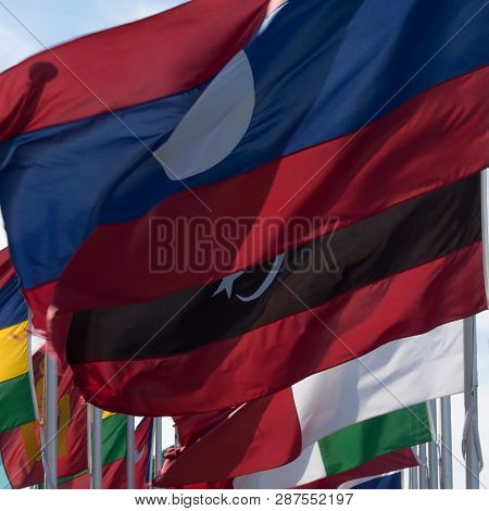 A Colorful Closeup Of World Flags Display
