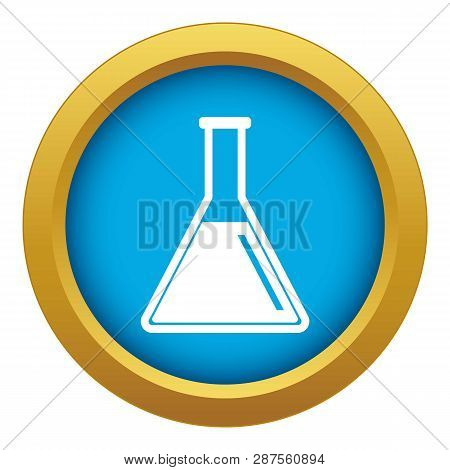 Test Tube With Oil Icon Blue Vector Isolated On White Background For Any Design