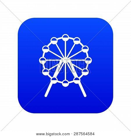 Singapore Flyer, Tallest Wheel In The World Icon Digital Blue For Any Design Isolated On White Vecto