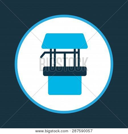 Draw Well Icon Colored Symbol. Premium Quality Isolated Wellspring Element In Trendy Style.