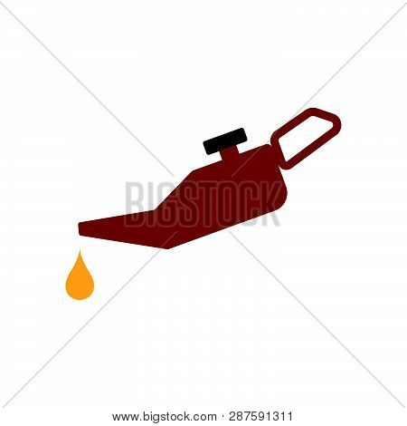 Oil Canister Icon. Flat Color Design. Vector Illustration.