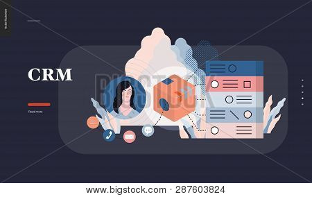 Technology 3 - Crm Customer Relationship Management - Modern Flat Vector Concept Digital Illustratio