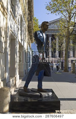 Paris, France - September 2, 2018: Street Exposure Of The Artworks Of Bruno Catalano On The Parisian