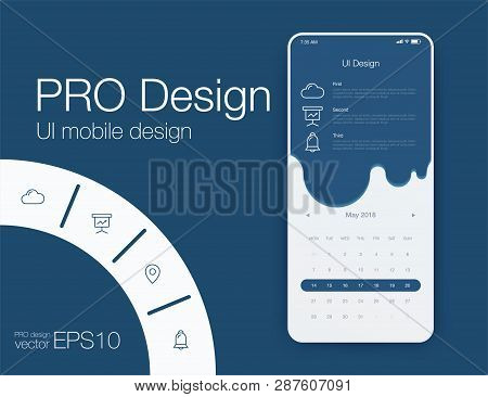 Mobile Phone Application For Analytics. Stock Vector