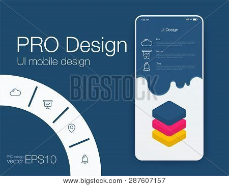 Mobile Phone Application For Analytics. Stock Vector