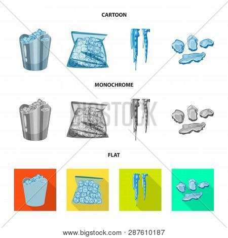 Vector Design Of Texture  And Frozen  Icon. Set Of Texture  And Transparent  Vector Icon For Stock.