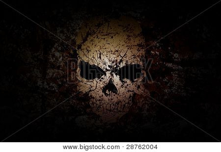 그런 지 해골 어두운 배경