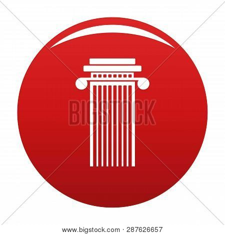 Cylindrical Column Icon. Simple Illustration Of Cylindrical Column Vector Icon For Any Design Red