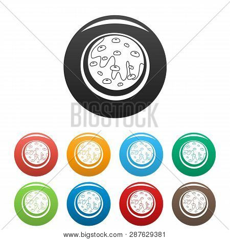 Creme Biscuit Icons Set 9 Color Vector Isolated On White For Any Design