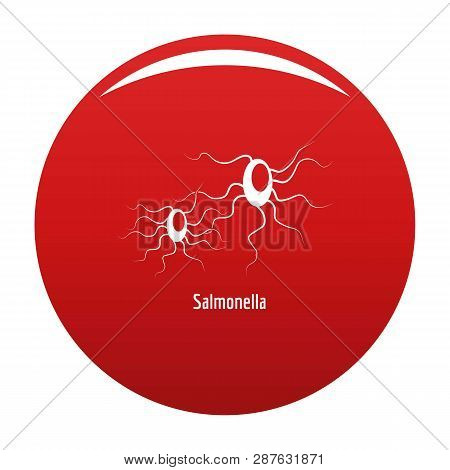 Salmonella Icon. Simple Illustration Of Salmonella Vector Icon For Any Design Red