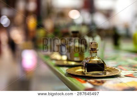 Small Bottle Of Modena Balsamic Vinegar On Local Market