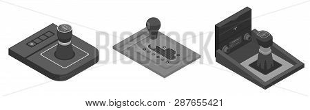Gearbox Icons Set. Isometric Set Of Gearbox Vector Icons For Web Design Isolated On White Background