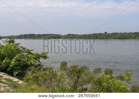 Ruse, Bulgaria - May 1, 2008: The Danube River Passing Through The City Of Ruse, Bulgaria