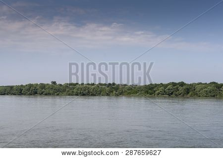 Ruse, Bulgaria - May 1, 2008: The Danube River Passing Through The City Of Ruse, Bulgaria