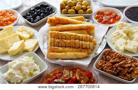 Weekend Breakfast Enjoyment. Brunch Time. Morning Breakfast. Classic Turkish Breakfast