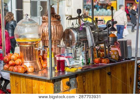 Siphon Lemonade Sales Counter. Sifon Lemonade, Which Is Native To Eskişehir And Made Naturally From 