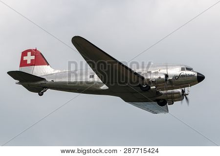 Payerne, Switzerland - August 30, 2014: Douglas Dc-3c Vintage Airliner N431hm.