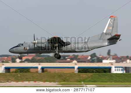 Payerne, Switzerland - September 4, 2014: Hungarian Air Force (magyar Légiero) Antonov An-26 Twin En