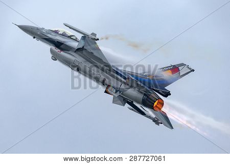 Payerne, Switzerland - August 30, 2014: Belgian Air Component (belgian Air Force) General Dynamics F
