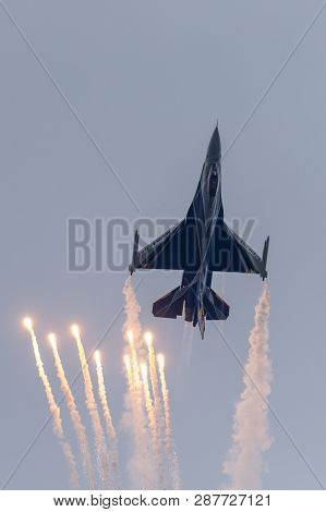 Payerne, Switzerland - August 30, 2014: Belgian Air Component (belgian Air Force) General Dynamics F