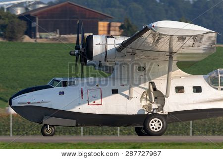 Payerne, Switzerland - September 6, 2014: Consolidated Pby-5a Catalina Amphibious Aircraft Of World 