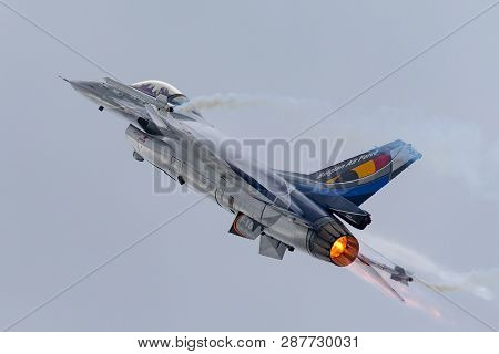 Payerne, Switzerland - August 31, 2014: Belgian Air Component (belgian Air Force) General Dynamics F