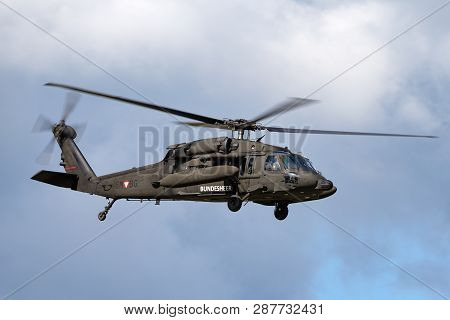 Payerne, Switzerland - September 1, 2014: Austrian Armed Forces (austrian Army) Sikorsky S-70a-42 Bl