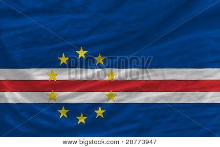 Bandiera nazionale fluttuato completo di Capeverde per sfondo