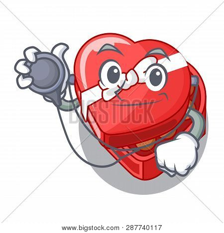 Doctor Chocolate Box Heart Above Cartoon Table