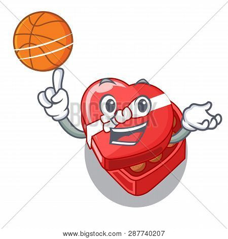 With Basketball Chocolate Box Heart Above Cartoon Table