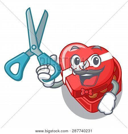 Barber Chocolate Box Heart Above Cartoon Table