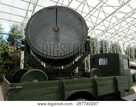 Moscow, Russia - June 20, 2018: Anti-aircraft Car Searchlight Station Type 3-15-4b On The Basis Of T