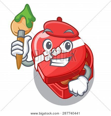 Artist Chocolate Box Heart Above Cartoon Table
