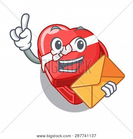 With Envelope Choclate Heart Box In Shape Mascot