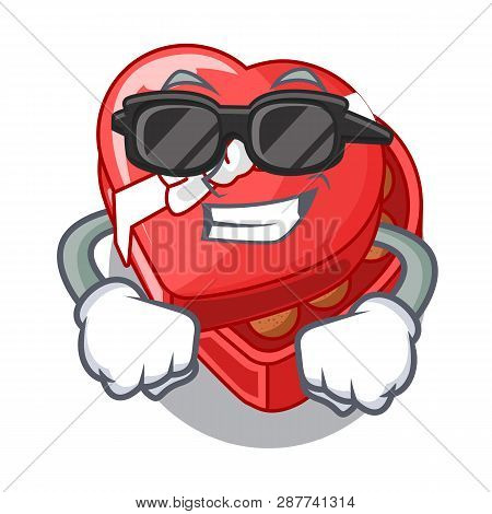 Super Cool Choclate Heart Box In Shape Mascot