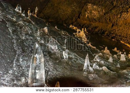 Wind Cave & Ice Cave In Fugaku Japan. The Fuji Fugaku Wind Cave Is Surrounded By The Abundant Greene