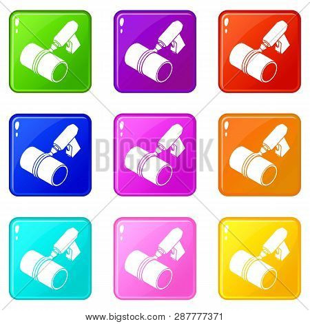 Welding Torch Cutting Icons Set 9 Color Collection Isolated On White For Any Design