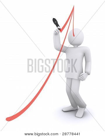 ember, aki dolgozzon sikeres grafikon, felfelé