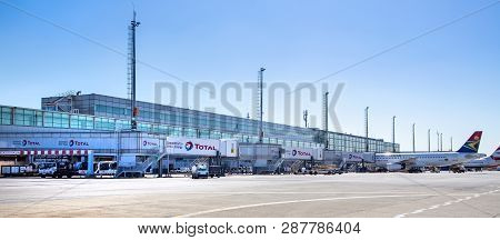 Johannesburg, South Africa, 28th February - 2019: Exterior View Of International Airport.