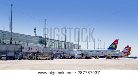 Johannesburg, South Africa, 28th February - 2019: Exterior View Of International Airport.
