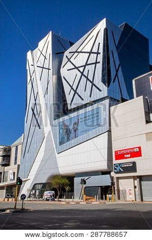 Johannesburg, South Africa, 17th February - 2019: Modern Office Buildings With Mirror-like Exterior 