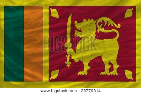 Kompletní zamával národní vlajka Srilanka pro pozadí