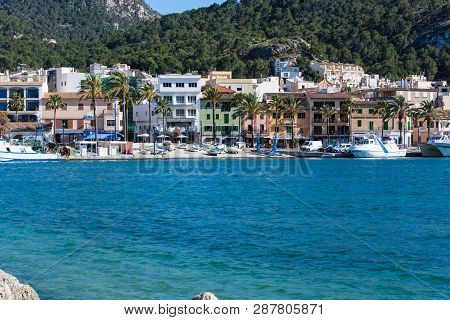 Port Andratx, Spain - June 01, 2016:
View Of The Bay Of Port Andratx Mallorca Baleares Spain. In The
