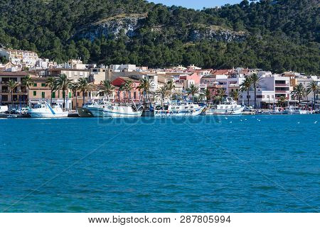 Port Andratx, Spain - June 01, 2016:
View Of The Bay Of Port Andratx Mallorca Baleares Spain. In The