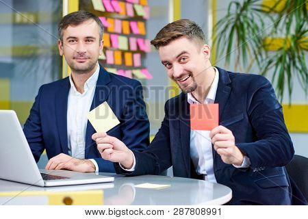 Two Mature Caucasian Male Having Fun In The Office